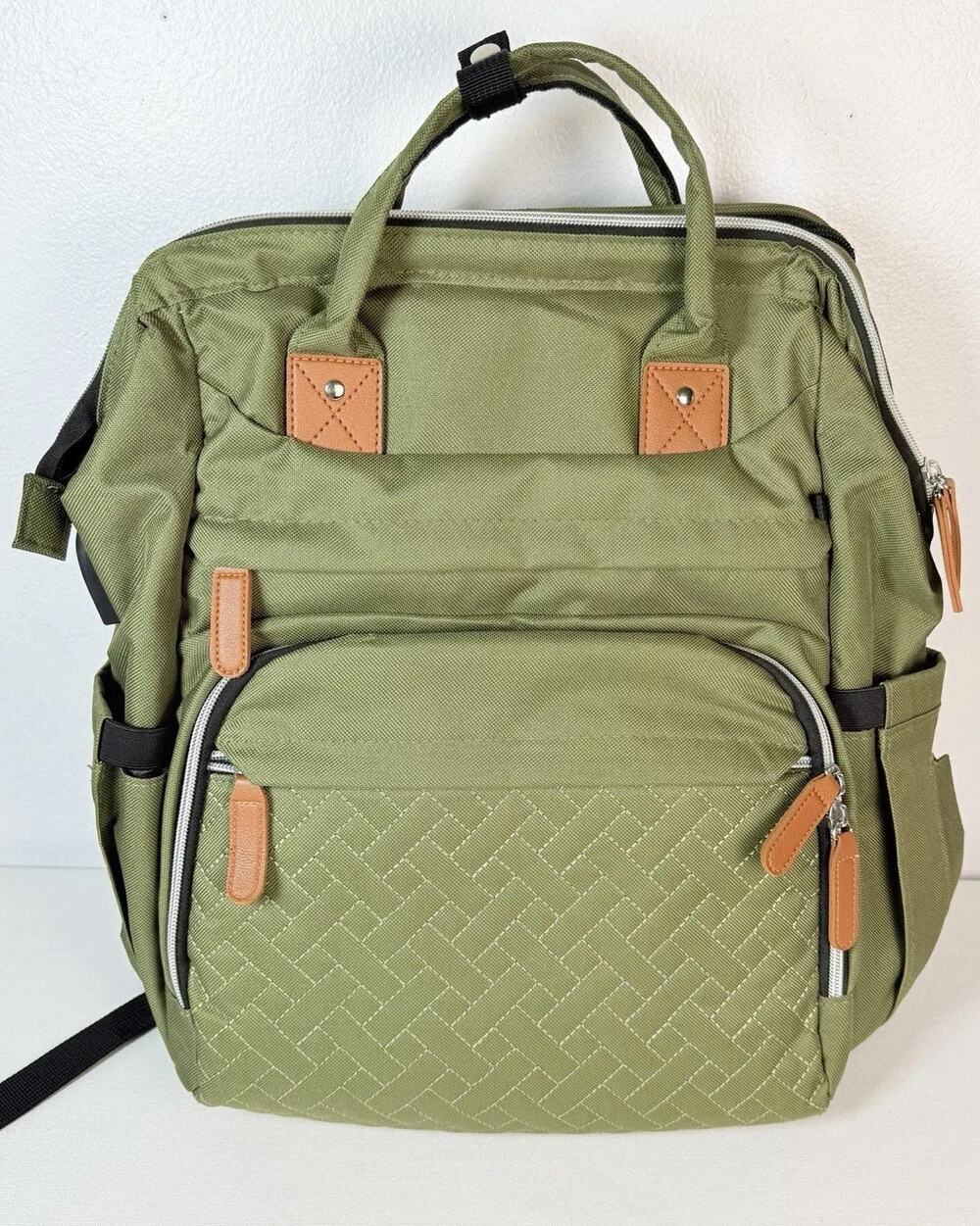 Unbranded Green Diaper Bag Backpack with Changing Pad USB Charging Port